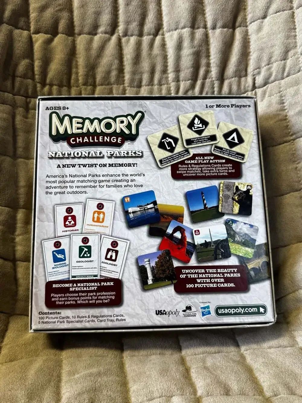 USAopoly Memory Challenge National Parks Board Game